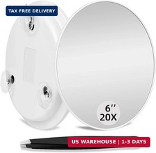 20X Makeup Magnifying Mirror, Round 6inch Travel Magnified Mirror with 3 Suction