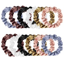 12 Pcs Satin Silk Scrunchies Ponytail Holders Hair Ties for Women Girls