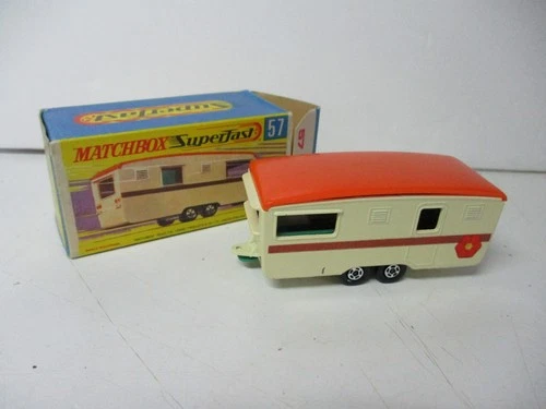 Matchbox Lesney Superfast SF57 Eccles Caravan- beige, ONE CHIP, box