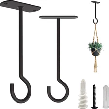 Ceiling Hooks Heavy Duty 2 Pack - Plant Hooks for Ceiling Hanging Hook for Hangi