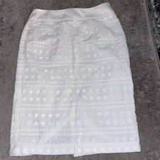 Marks & Spencer’s White Cut Out Skirt Size 10 Lined Vgc 