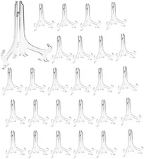 7" Clear Plastic Easels or Stand/Plate Holders to Display Pictures or Other I...