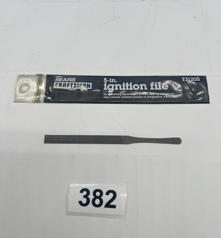 A NOS Craftsman USA ignition file in its original pouch — an obscure, beautifully made American tool that feels like a tiny time capsule from the workshop golden age.