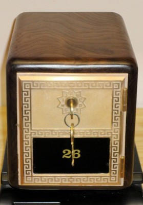 Vintage Post Office Box Door Bank/Gun Safe-Size 2 ''Grecian''-Walnut