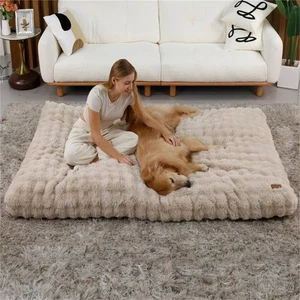 Jumbo anti-anxiété calmant lit de chien Amovible Cover Lits pour animaux de compagnie Matelas Non Skid US