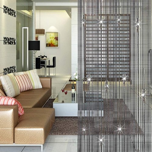 GREENWISH String Curtains Black Beads Curtains Doorway Tassel Curtain Thread New - Picture 3 of 5