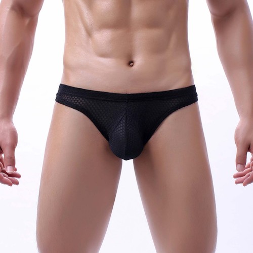 Men's Sexy G-string T-back Thongs Briefs Bulge Pouch Mesh Underwear See-through - Picture 8 of 28