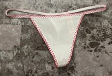 NUEVO CON ETIQUETAS BRAGAS TANGA VICTORIA'S SECRET BLANCO ROJO CORAZÓN PICOT SAN VALENTÍN V STRING
