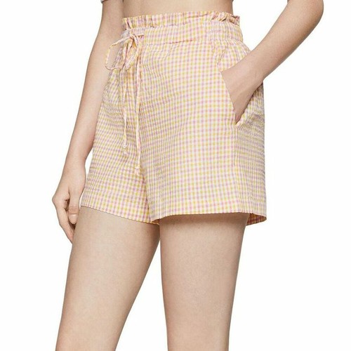 BCBGeneration Woman S Multicolor Seersucker Paperbag Waist Short MSRP $78 - Picture 3 of 4