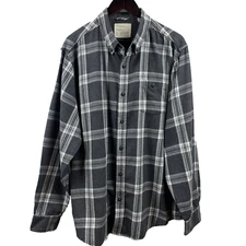 WEATHERPROOF VINTAGE Button Down Shirt Mens Size XXL Gray Plaid Flannel LS Chill