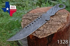 CUSTOM HAND FORGED DAMASCUS STEEL BLANK BLADE HUNTING KNIFE AH-1328