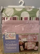 Cocalo A La Mode Valance Pink Plush Fleece Green Polka Dot Floral Baby