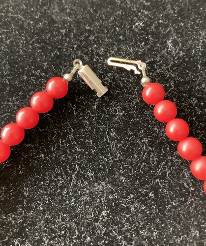 Collana Vintage Rossa con Accenti Strass Dichiarazione - Con Un tocco Art Decò - Foto 10 di 12