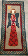 Christmas Angel Handmade quilt wall-hanging or table topper 20 X 9 COUNTRY