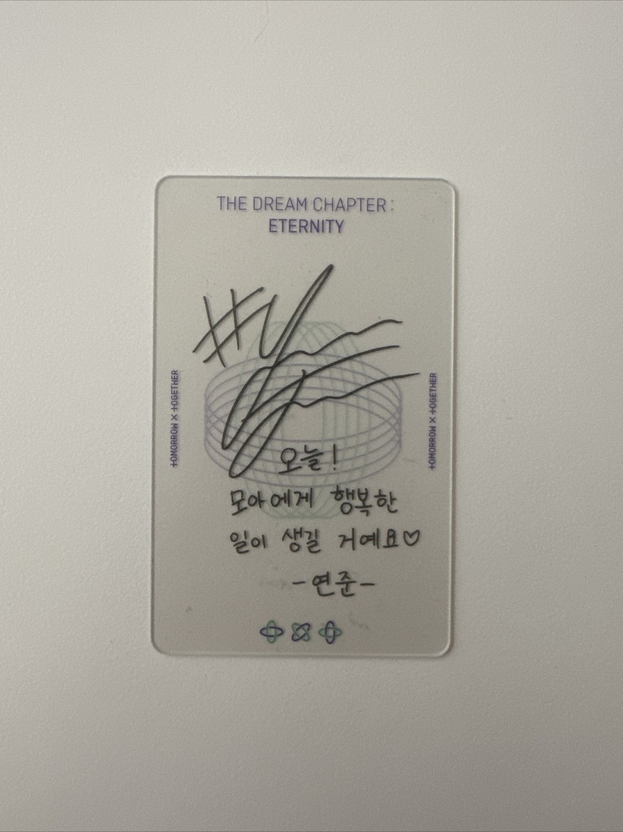 TXT ETERNITY Lucky Draw YEONJUN Transparent Photo Card