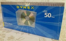 DYNEX Slim Jewel Cases 50 Pack CD/DVD Clear New Sealed