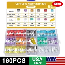 160Pcs Car mini Blade Fuse Assortment Kit- Replacement for Car/Rv/Truck/Motor