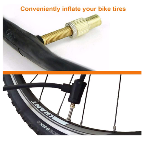Valve Adaptor Aluminum Alloy Convert Presta to Schrader & Tyre Valve Dust Cap - Picture 7 of 35