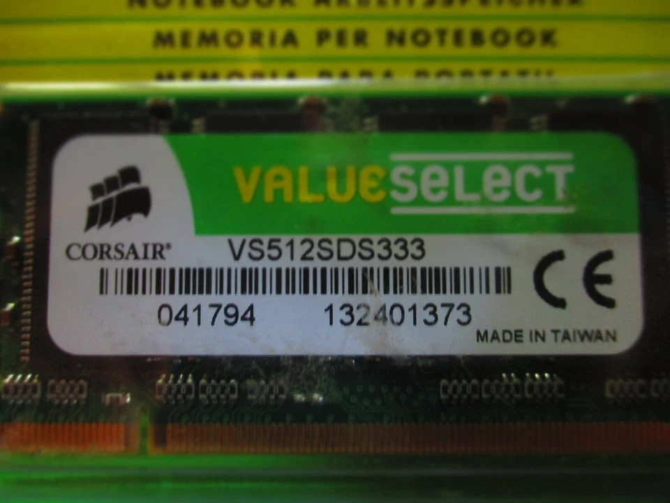 Corsair ValueSelect VS512SDS333 Notebook RAM Stick 512 MB DDR 1 333MHz - Image 3 of 4