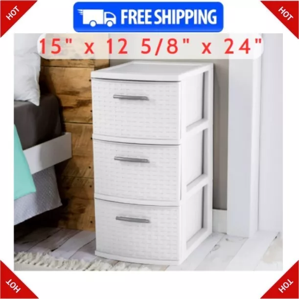 Sterilite 3 weave drawer unit white deals