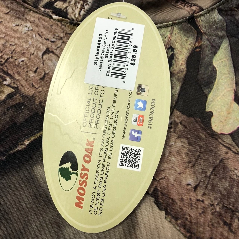 MOSSY OAK Men Long Sleeve Realtree Camo Hunting Pullover Shirt Sz L NWT - Image 3 of 4