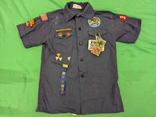 Boy Scouts Of America Youth Size Medium Blue Cub Scout Shirt Sleeve Patches
