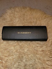 Burberry Black Leather Glasses Sunglasses Hard Shell Case
