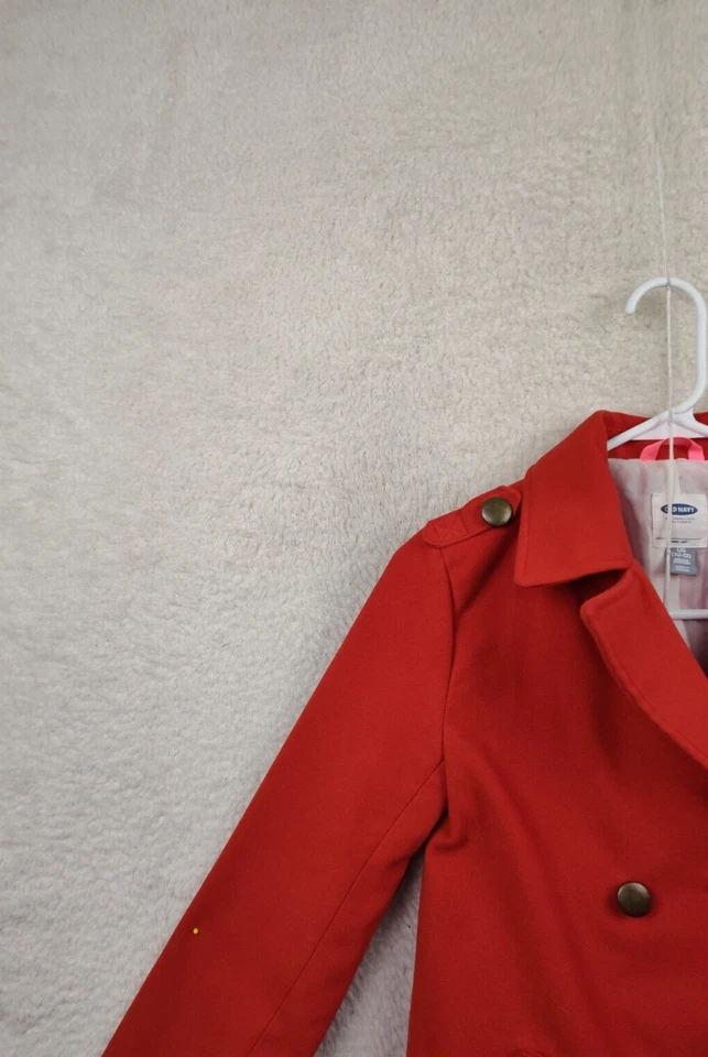 Old Navy Girl Jacket Large Red 100%Polyester Double Breasted Regular Fit Peacoat - Image 2 of 4