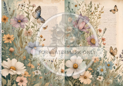 Spring Watercolor Duo | A4 Rice Paper | Paper for Decoupage | Decoupage Central