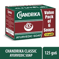 Chandrika Classic Ayurvedic Handmade Soap, 125g (Pack of 6)