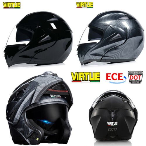 DOT Modular Flip Up Motorcycle Helmet Full Face Dual Visor Moto Helmet - Picture 1 of 19