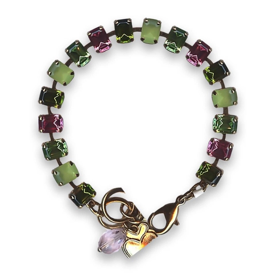 Bracelet by Mariana Woman Beautiful Rose and Peridot Swarovski Crystals - Image 3 of 4