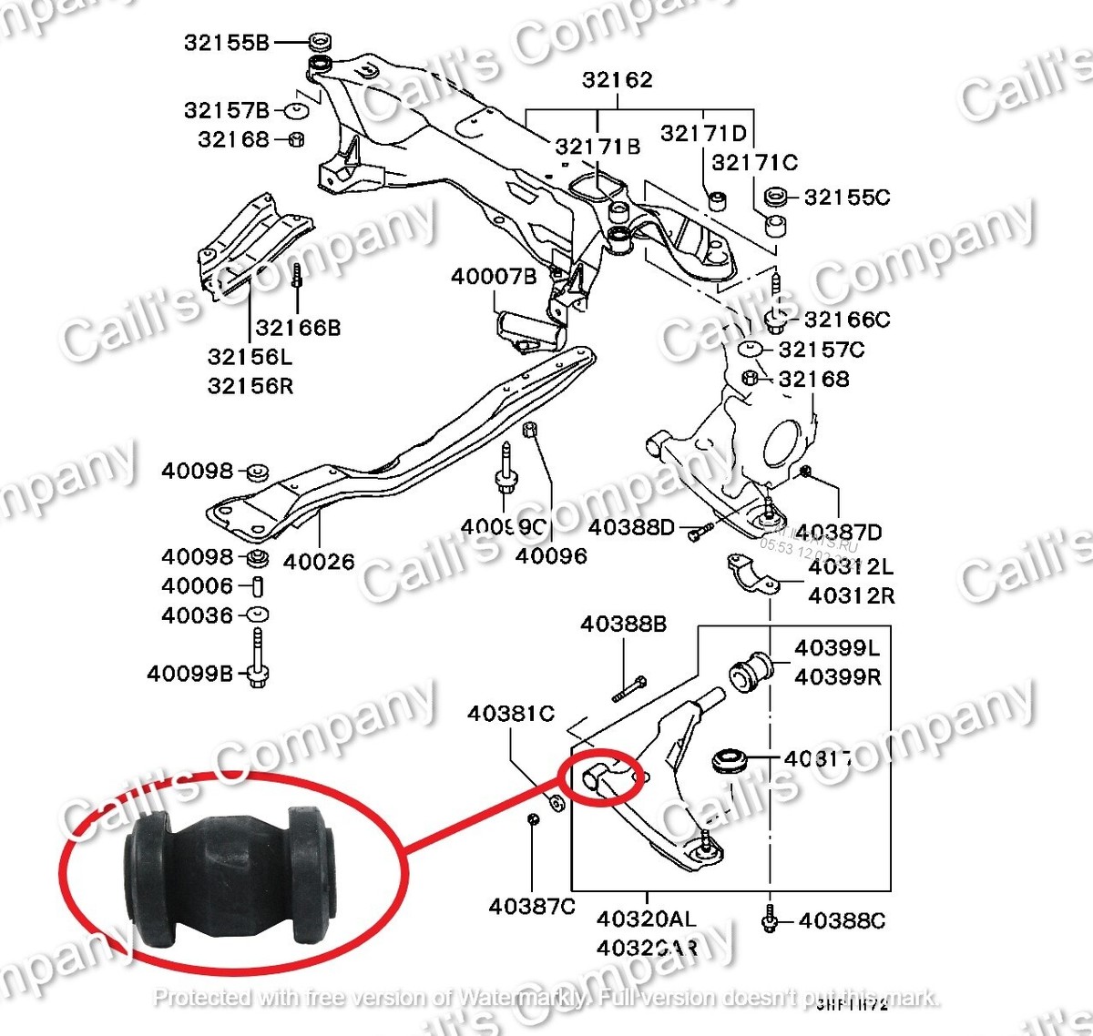 MR455737 For 1999 MITSUBISHI GALANT EA3A Front Lower Control Arm 