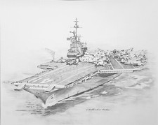 CV-41 USS Midway Aircraft Carrier  16" x 20" Print - New from Old Stock
