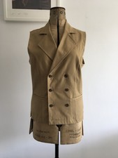 Lynn Mackie Canvas Double Breasted Waist Coat / Trench / Mac / Tailored / S