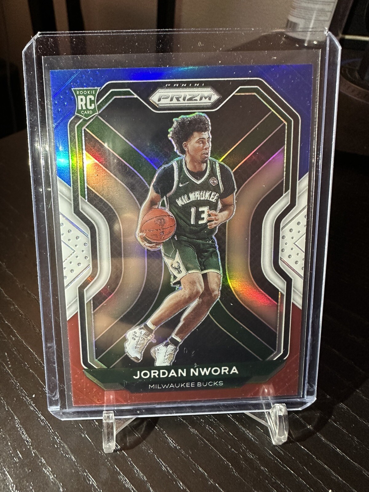 Jordan Nwora RC #273 Red White Blue Prizm 2020-21 Panini Prizm Milwaukee Bucks