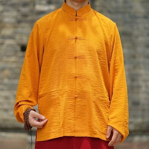 Camicia Uomo Shaolin Monaco Buddisti Kung Fu Cappotto Camicia Top Estate - Foto 13 di 19
