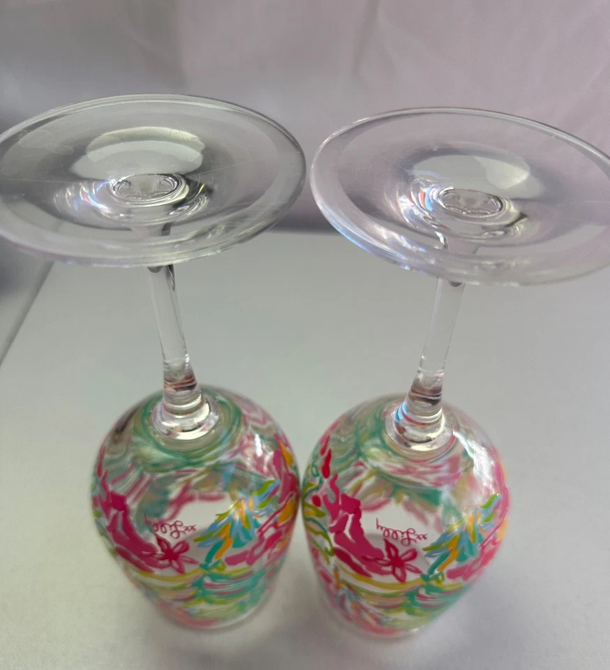 Lilly Pulitzer Acrylic Wine Glasses - Set of 2 Drinkware Glassware Plastic Beach - Image 4 of 4