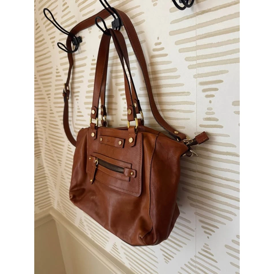 Bolso Bandolera Cavalcanti Italiano Cuero Marrón Caramelo Foto 3 de 4