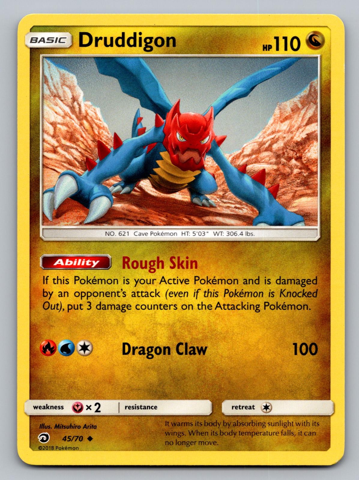 Druddigon 45/70 Uncommon Dragon Majesty Pokemon Lightly Played