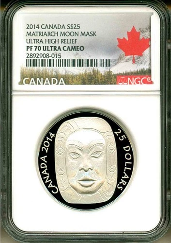 2014 Canada $25 Matriarch Moon Mask Ultra High Relief NGC PF70 Ultra Cameo