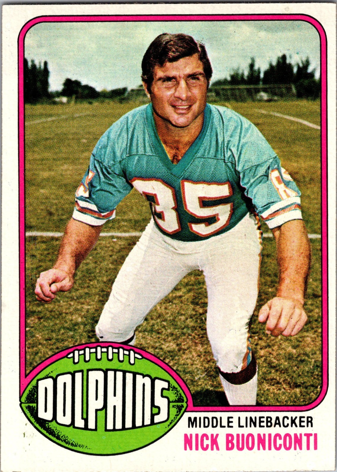 1976 Topps Football Card #515 Nick Buoniconti - Miami Dolphins -Free Ship