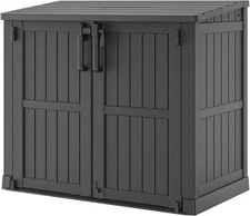 Outdoor Storage Shed 36 Cu. Ft. Resin Garden Horizontal Storage Large Capacity W