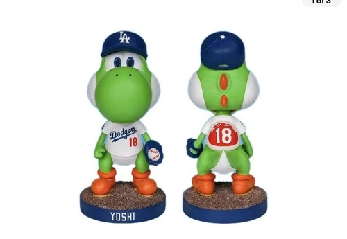 LA DODGERS x SUPER MARIO GALAXY YOSHINOBU YAMAMOTO 'YOSHI' EXCLUSIVE BOBBLEHEAD