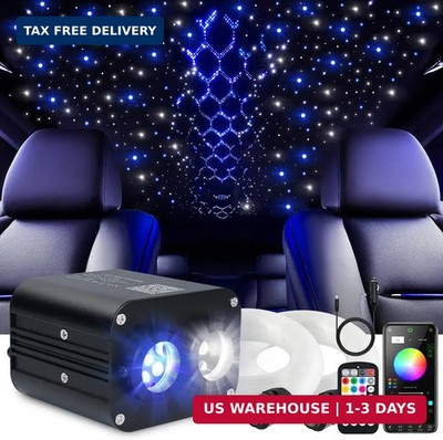 Starlight Headliner Kit,Twinkle + Music Sync Dual Color Fiber Optic Star Ceiling