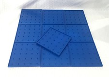 LOT OF 10 BLUE PLASTIC GEOBOARD / APPROX 6" X 6" / MATH MANIPULATIVE