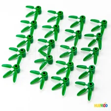 Lot of 20 Genuine LEGO Green 30176 Plant Round-1X1 with 3 Bamboo Leaves Foliage