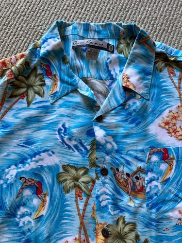 Ocean Current Hawaiian Men's button Shirt surfer Size L - Picture 2 of 4