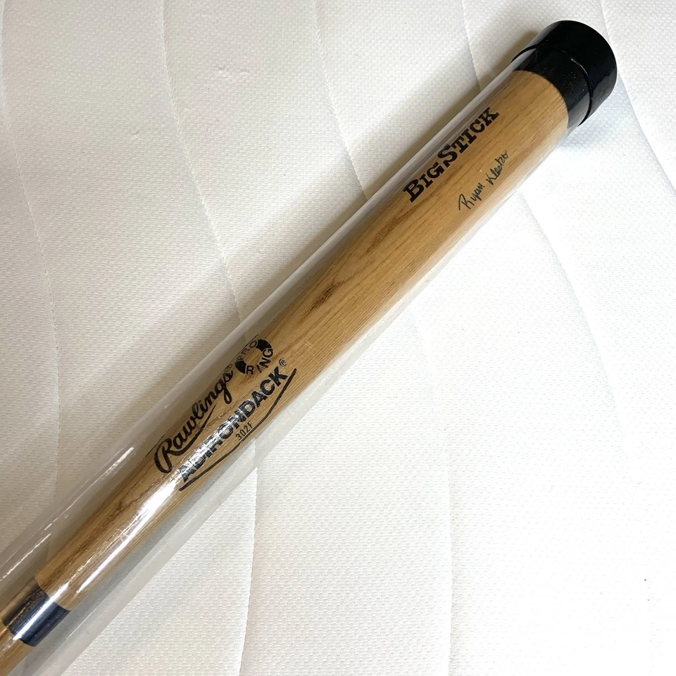 Bate de béisbol profesional Atlanta Braves Ryan Klesko Auto Rawlings Adirondack Big Stick Foto 3 de 4