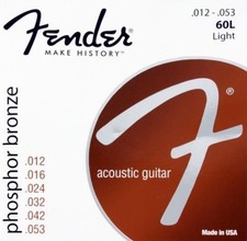 Fender 60L Phosphor Bronze Light Acoustic Strings , Ball End - .012-.053 Gauges